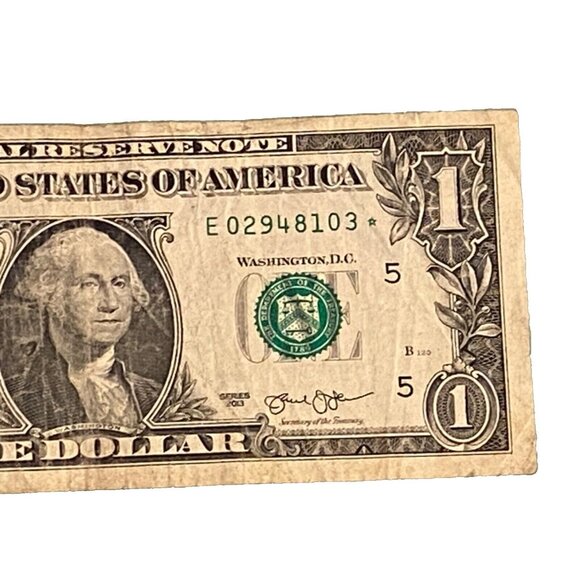 2013 Star Note One Dollar Bill E02948103* 3.2M Run Very Cool Rare Low Number - Picture 2 of 3